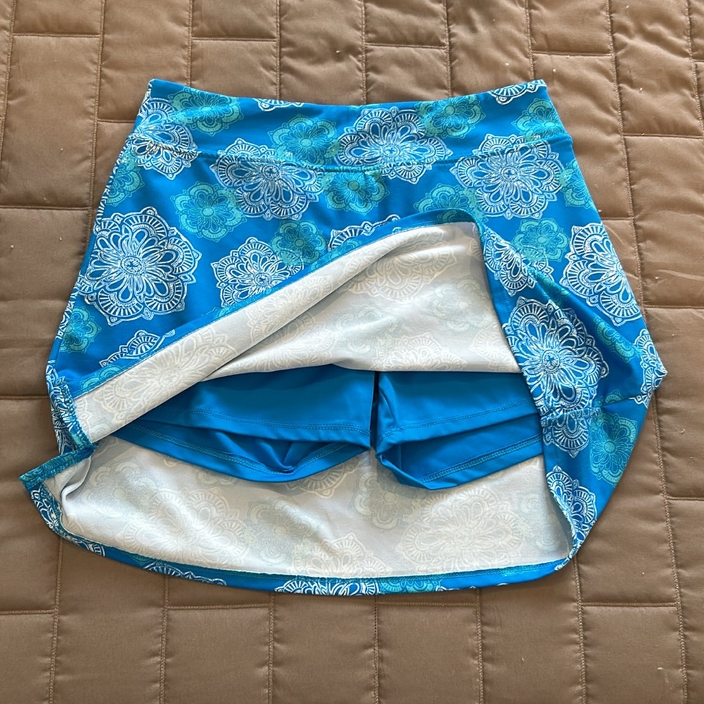 Blue Patterned Women's Skort - Picture 2 of 3